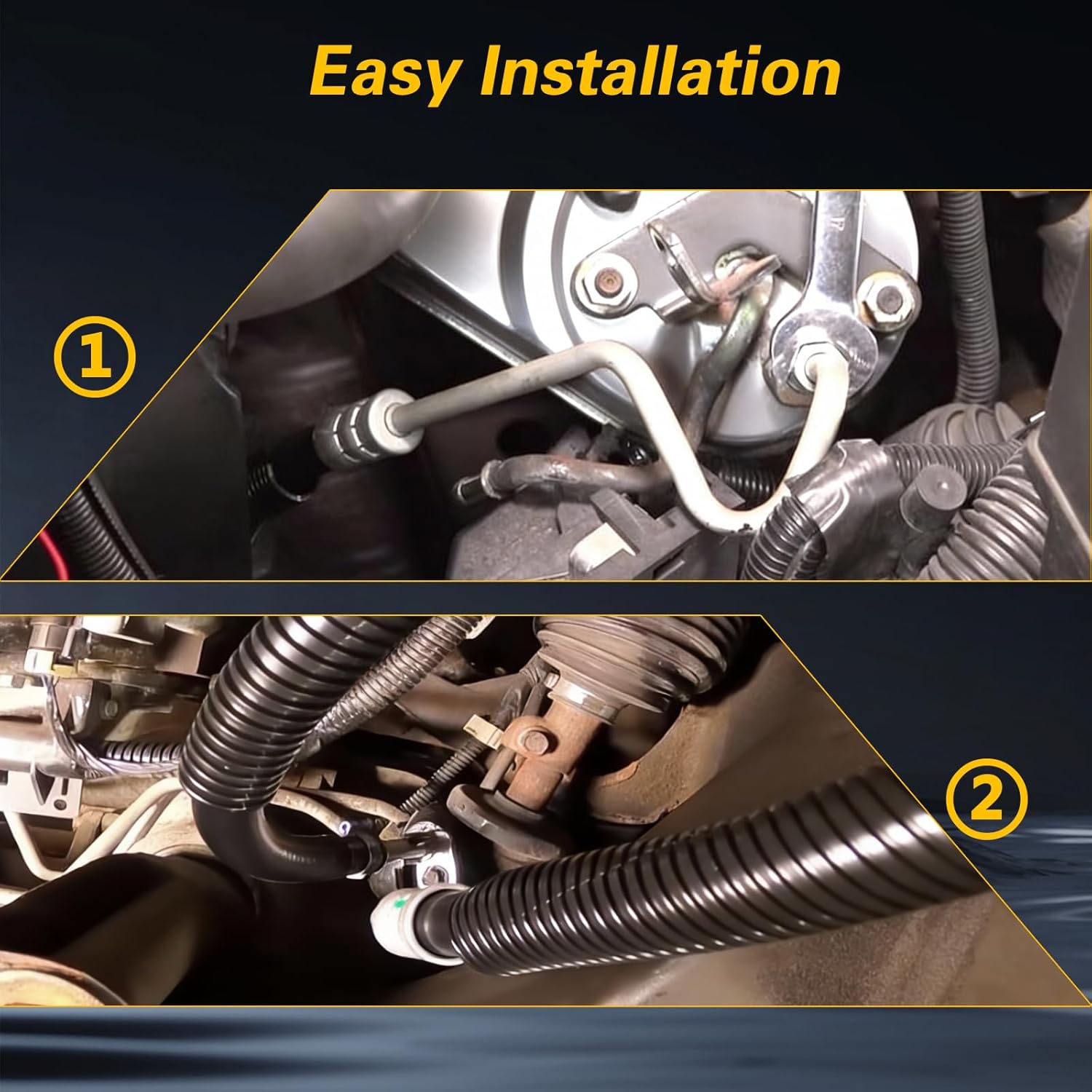 Power Steering Pressure & Return Hose Line Assembly, Power Steering Hose Pressure Line Compatible with Cadillac Escalade GMC Yukon Chevrolet Tahoe Silverado 1500 Replace#: 15812564 15812565