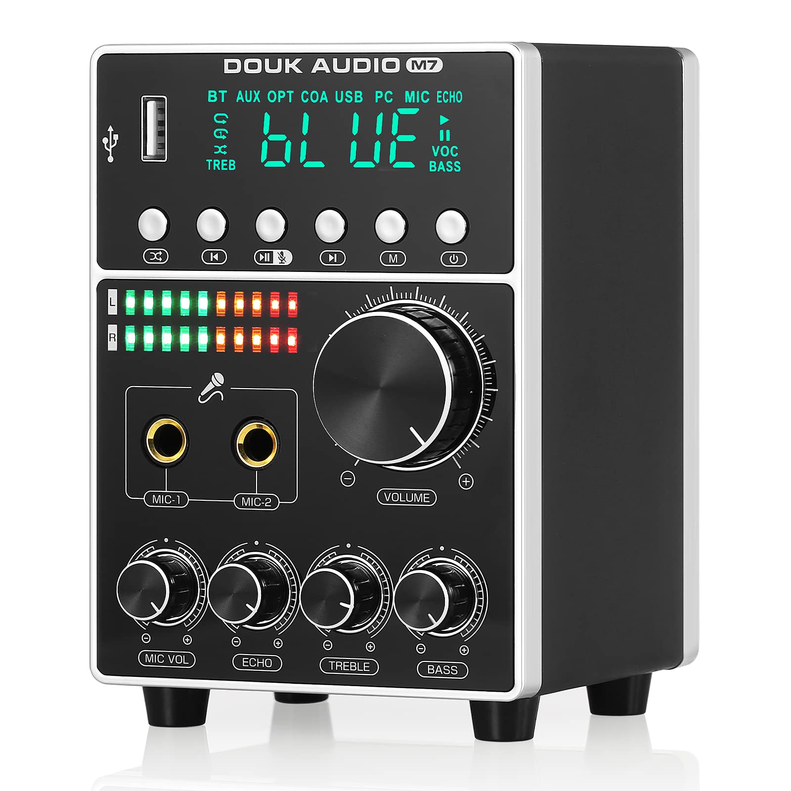 Amplificateur HiFi Karaoké avec MIC Bluetooth S/PDIF Audio Amp pour maison/voiture USB (version DC)