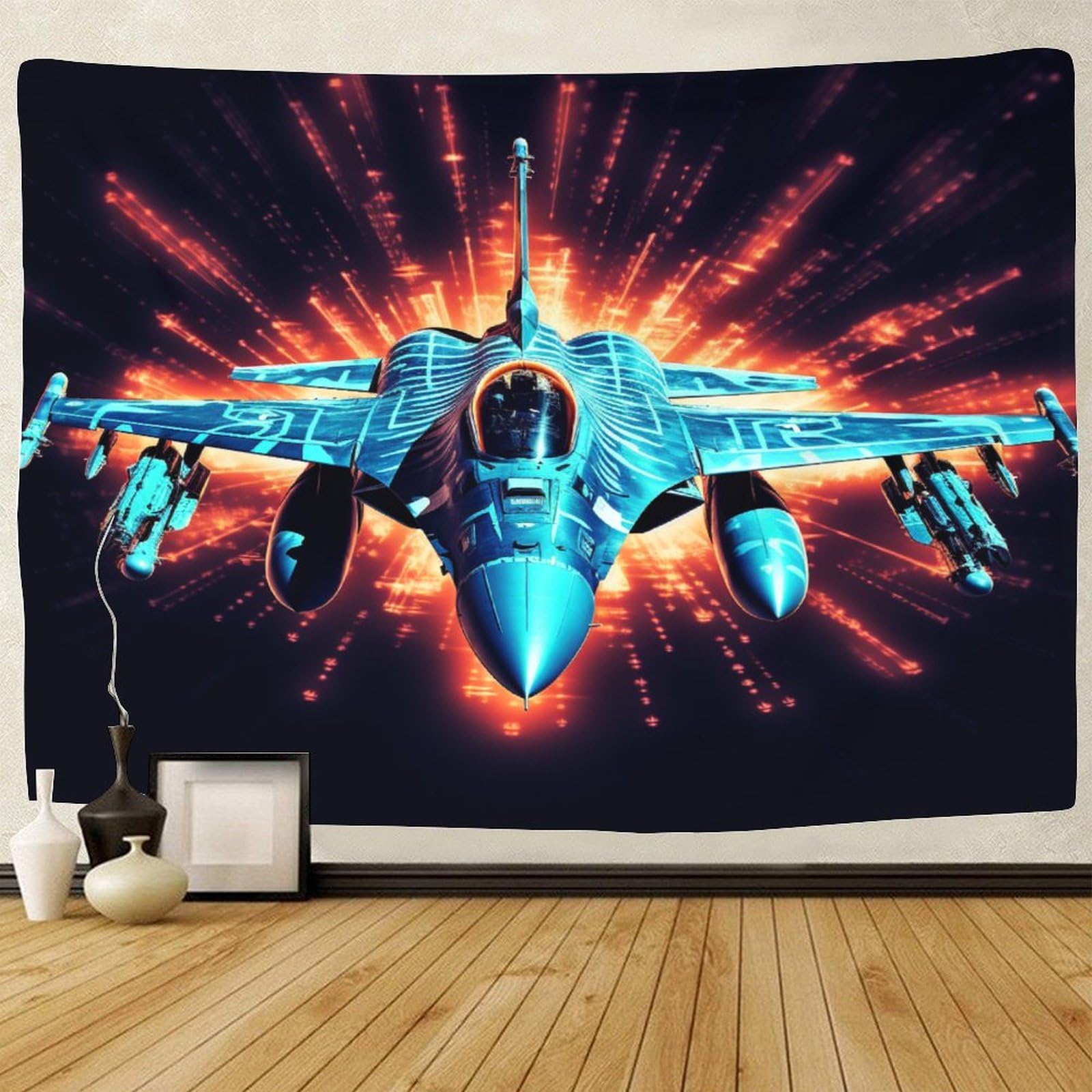 Tiiczaakl Style-9 Battle Plane Tapestry 3D Print Tapestries Wall Hanging Wall Blankets Background Wall Art Decor For Decorations Bedroom Living Room Apartment Dorm 130Cmx150cm