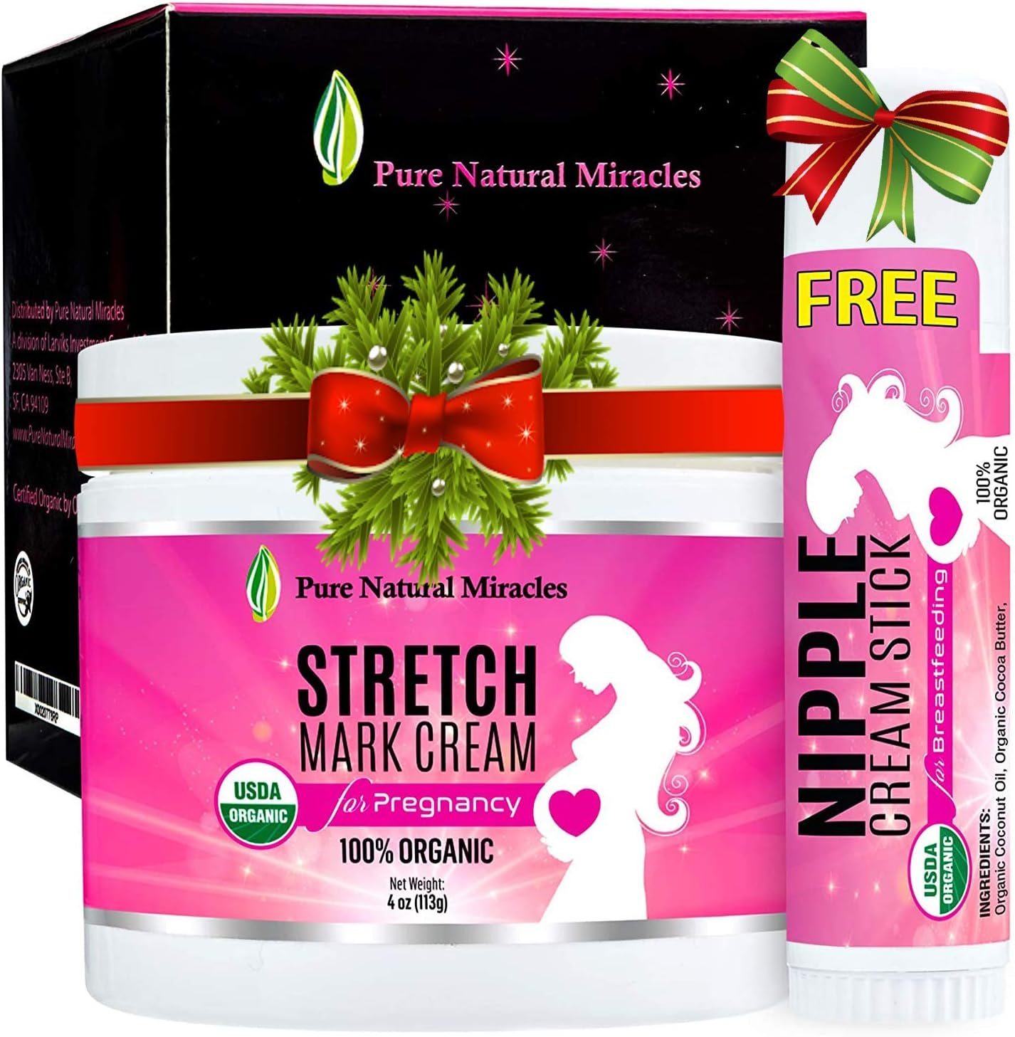 Stretch Mark Cream for Pregnancy - Belly Balm - 100% Organic (4 Oz)