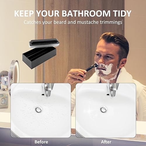 Miniatura 6 de Juego de cepillo limpiador de barba y soporte limpia los recortes de barba de fregaderos y encimeras después del afeitado - Los mejores regalos para