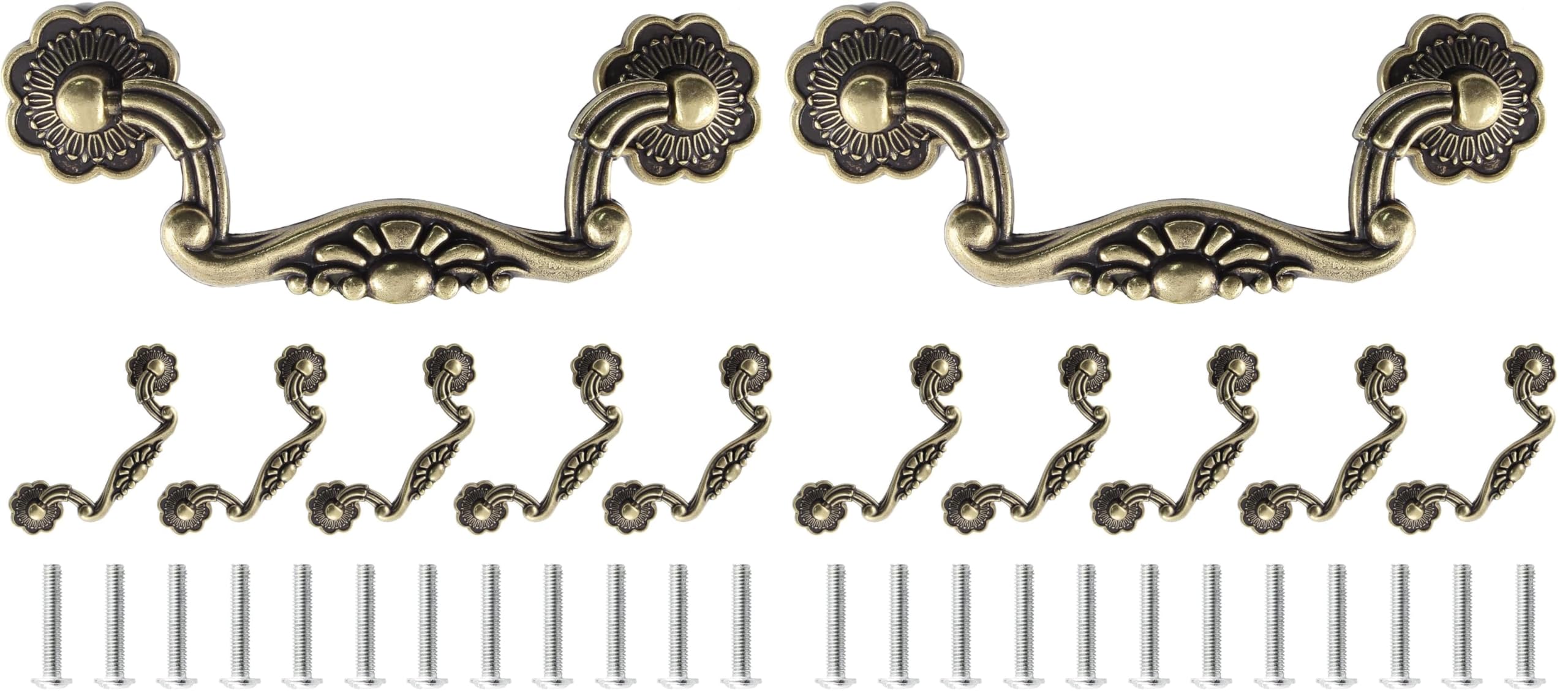 Uenhoy 6 Pcs 3 Inch Bail Handle Drop Pulls Vintage Drop Bail Drawer Pulls — Amazon image 8