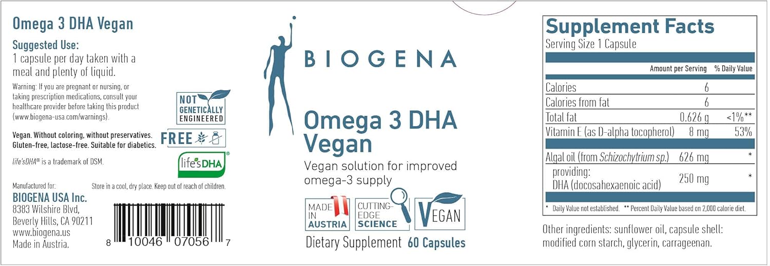 Omega 3 DHA Vegan - The Vegan Solution for Improved Omega-3 Supply : Health & Household