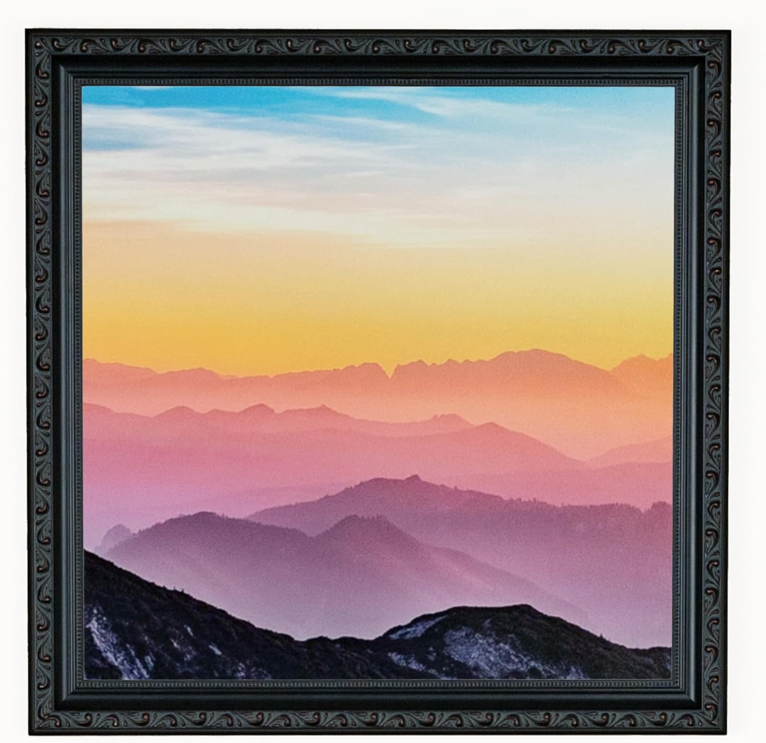 ArtToFrames 9x12 inch Black with Beads Wood Picture Frame, WOMD10188-9x12