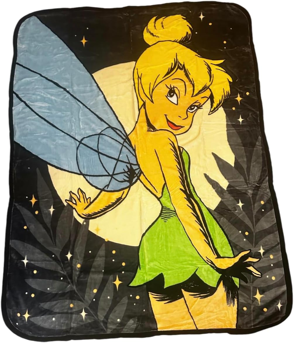 Tinkerbell Extra Soft Plush 60"x80" Twin Size Blanket Neon Moon
