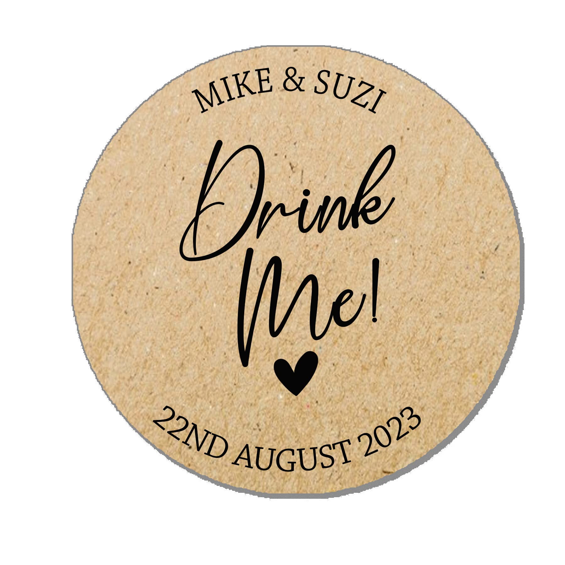 Drink Me Personalised Custom Wedding Favors Stickers Labels, Wedding take a Shot Stickers, Custom Shot Glass Labels 3.7cm or 4.5cm
