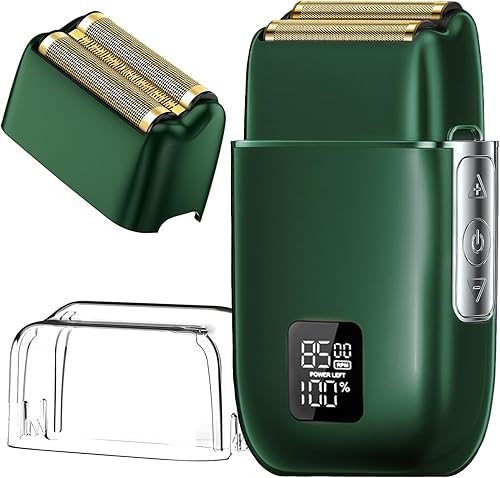 Afeitadoras eléctricas de aluminio para hombres, maquinilla de afeitar eléctrica de 3 velocidades para hombres, cuchillas flotantes dobles de alta