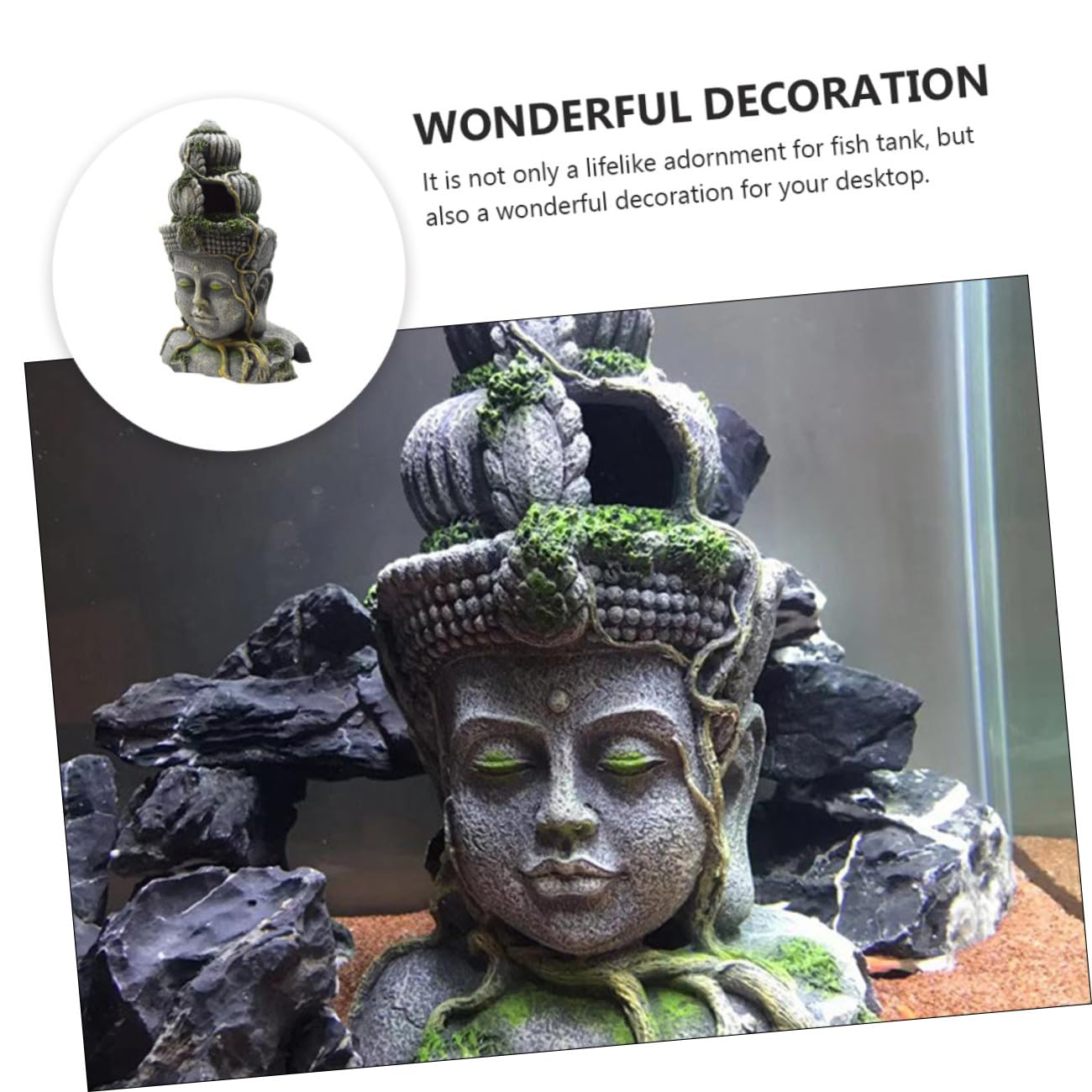 Toddmomy Estatua para Acuario de Resina, Adorno Decorativo para Peceras, Función para Peces en Acuarios y Escritorios
