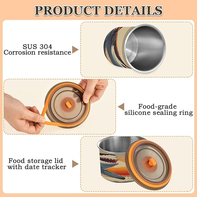 Dispensador de Alimentos ALAZA Shark Water Moon Fish 30 oz Acero Inoxidable miniatura 6