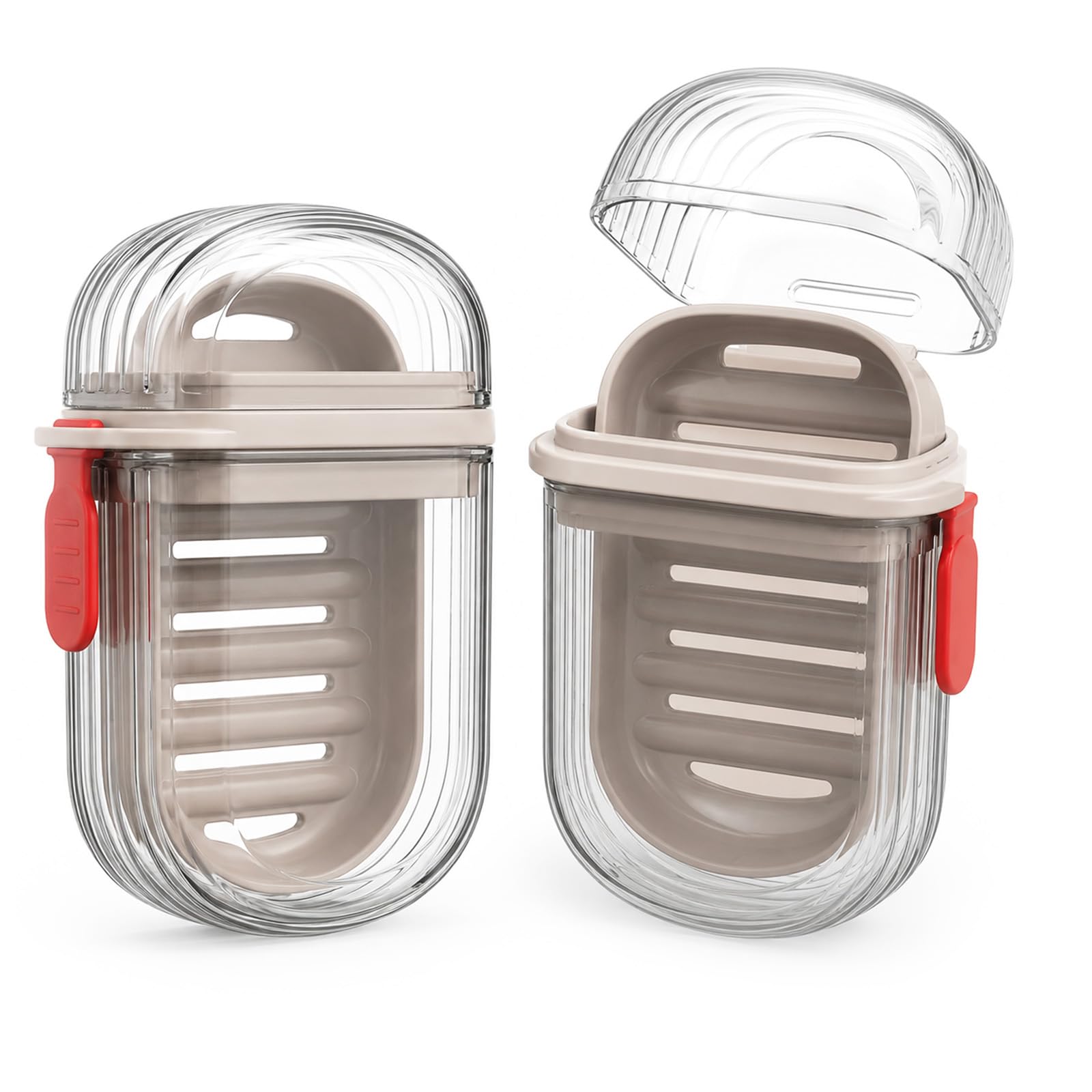 2 Pcs Portable Soap Container, Travel Soap Box, Leakproof Case with Lid