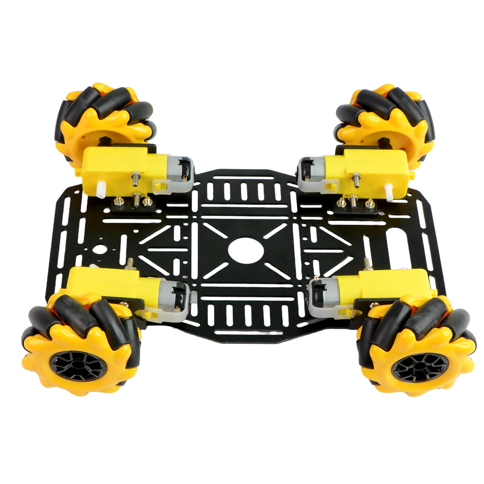 Mecanum Kit de châssis de voiture robot roue, plate-forme mobile omnidirectionnelle avec 4 moteurs TT et cadre en alliage d'aluminium pour Arduino Raspberry Pi projets STEM DIY