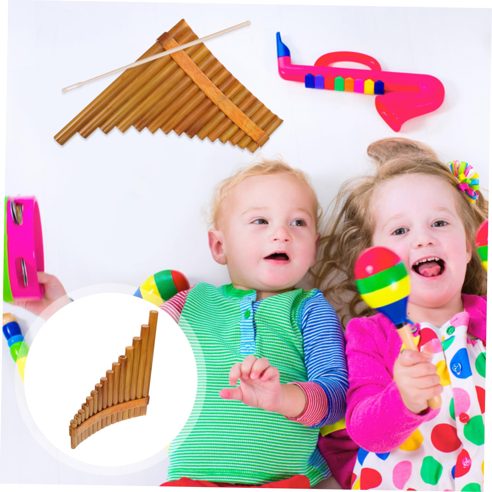 ifundom Professionelle Panflöte Aus Natürlichem Bambus Leichtes Tragbares Musikinstrument Für Anfänger Handgemacht Linkshändig Für Schüler Und Musikalische Früherziehung