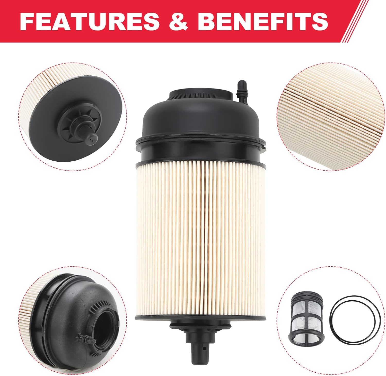 PF9908 P551063 Fuel Filter Fit for Detroit Diesel Engine DD13 DD15 DD16 Freightliner Western Star 10 Micron Replace# A4720900651 FK13834 WF10103(Upgrade)