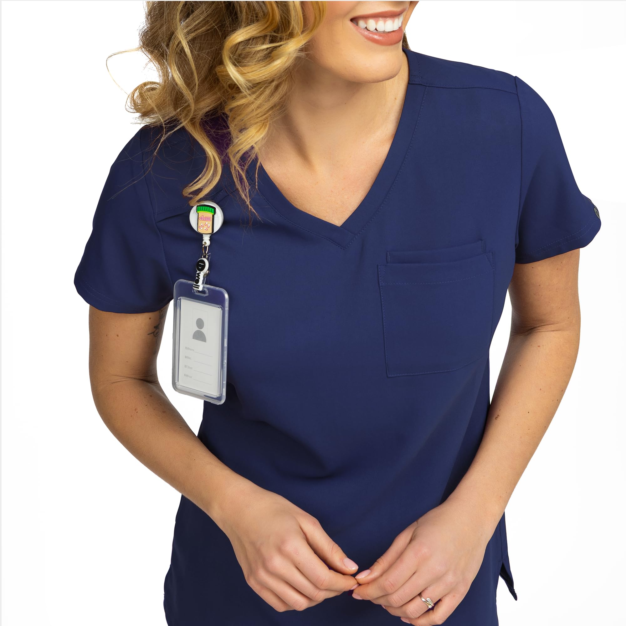B-well Aurelia Casaca Sanitaria Mujer Antibacteriana Resistente a Olores Antiarrugas Uniforme Médico