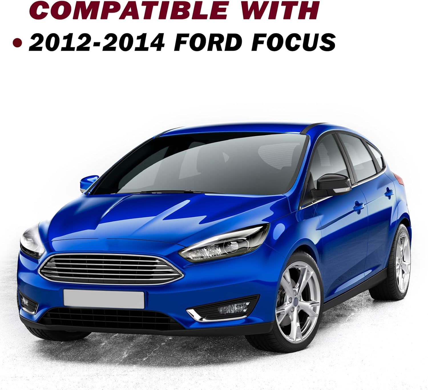 JSBOYAT Driver Side Mirror Compatible With 2012 2013 2014 Ford Focus - Heated Rearview Mirrors w/Turn Signal Electric Adjustment,Blind Spot Monitor,Power Glass,Manual Folding,6-Pins