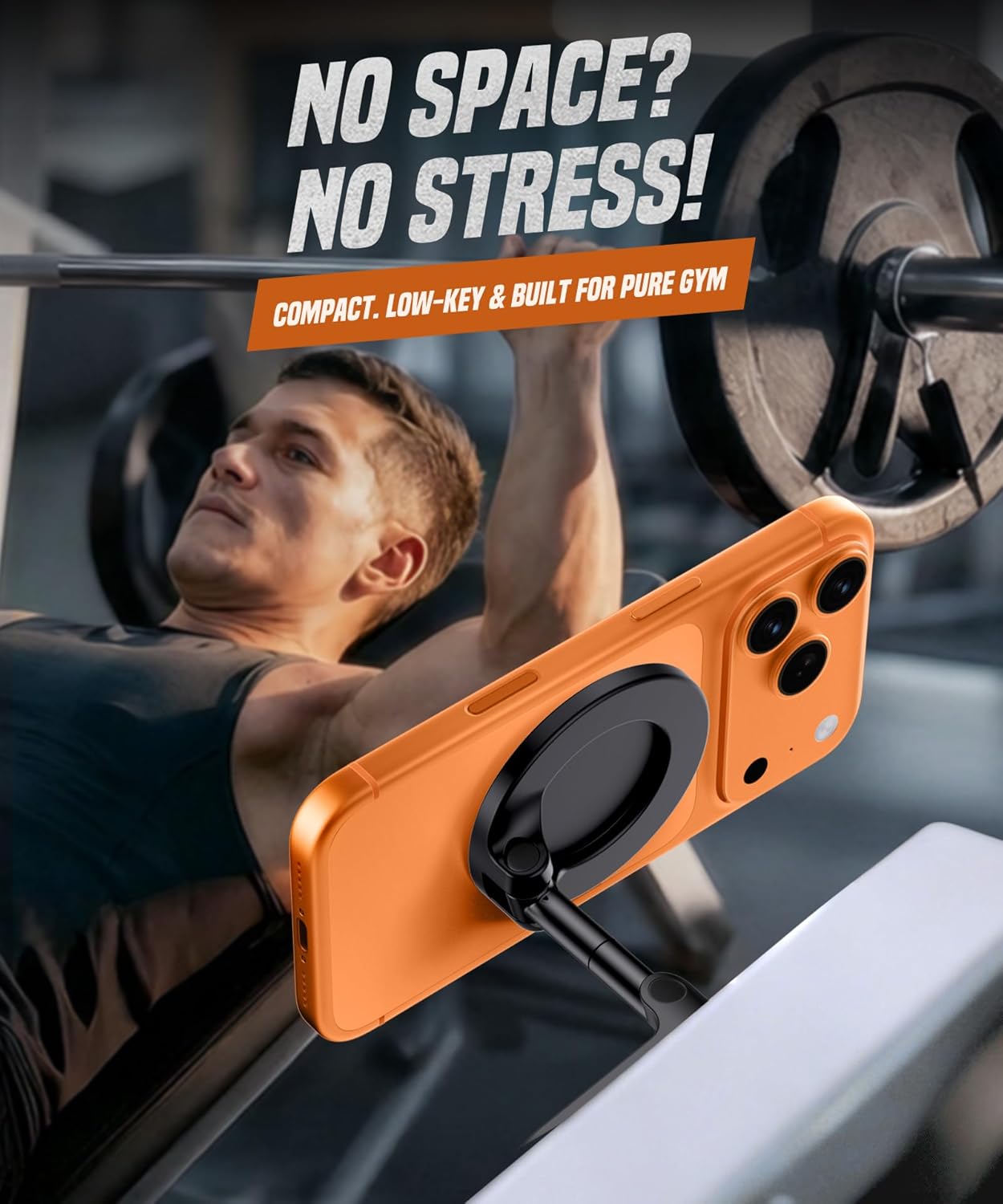 GolbinBox Magnetic Gym Phone Holder for MagSafe, All Metal Dual-Magnet Mount for iPhone and Android, 360° Adjustable Tri-Axis, Gym Essentials for Bodybuilder Men Women Recording Fitness Exercise,Black - Image 8