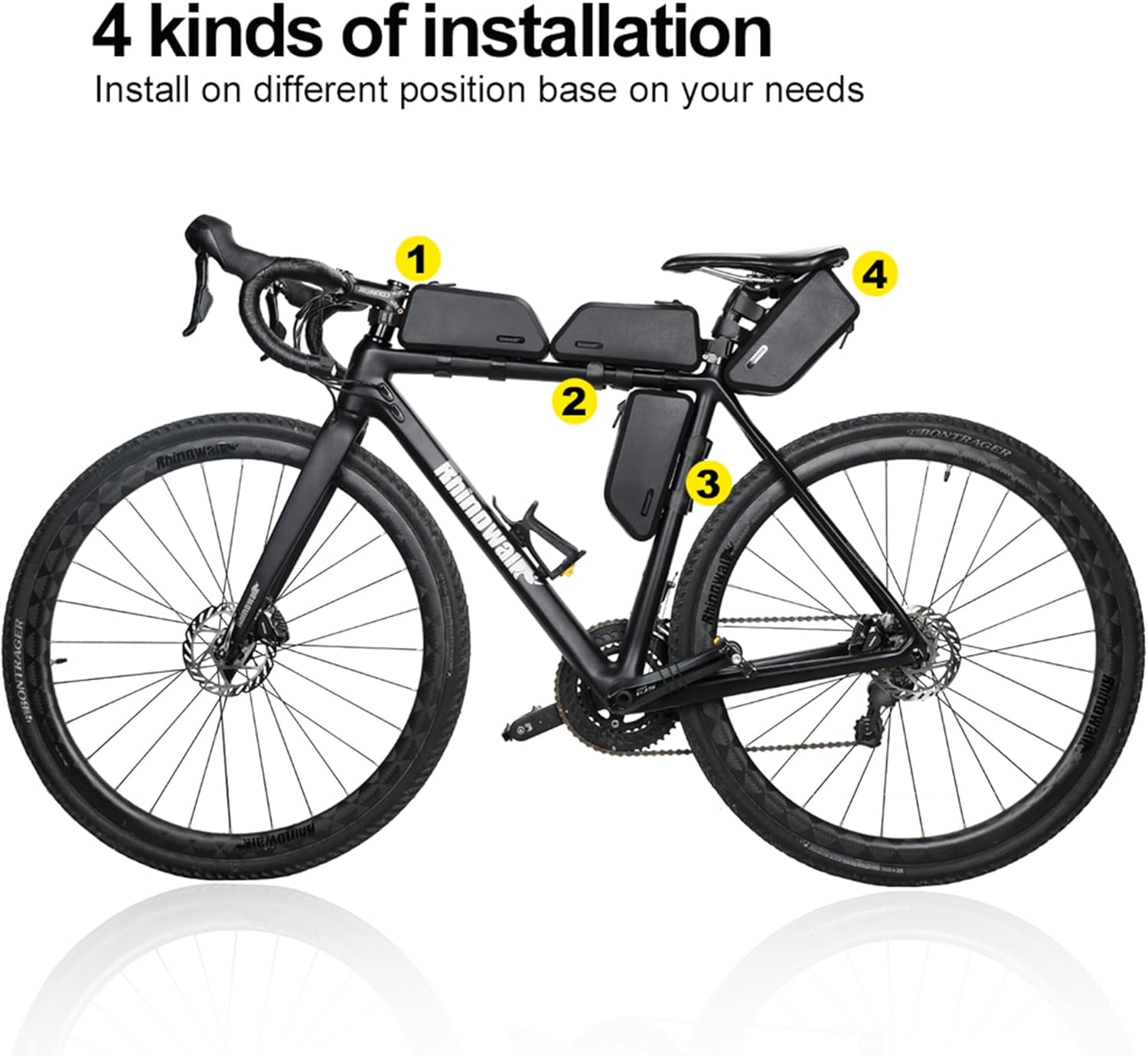 Top Tube Bike Bag Waterproof Rhinowalk Top Tube Bag 1.5L Road Bicycle Front Frame Bag Suitable for Road and Mountain Bikes,Fully Waterproof