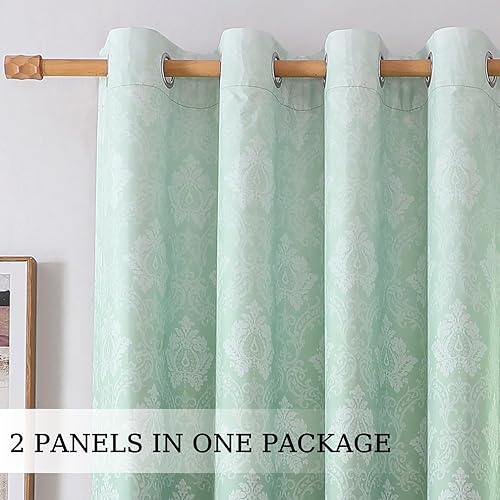 Miniatura 8 de Medallion - Cortinas opacas de 84 pulgadas de largo, con aislamiento térmico y ojales, juego de 2 paneles de cortinas para dormitorio