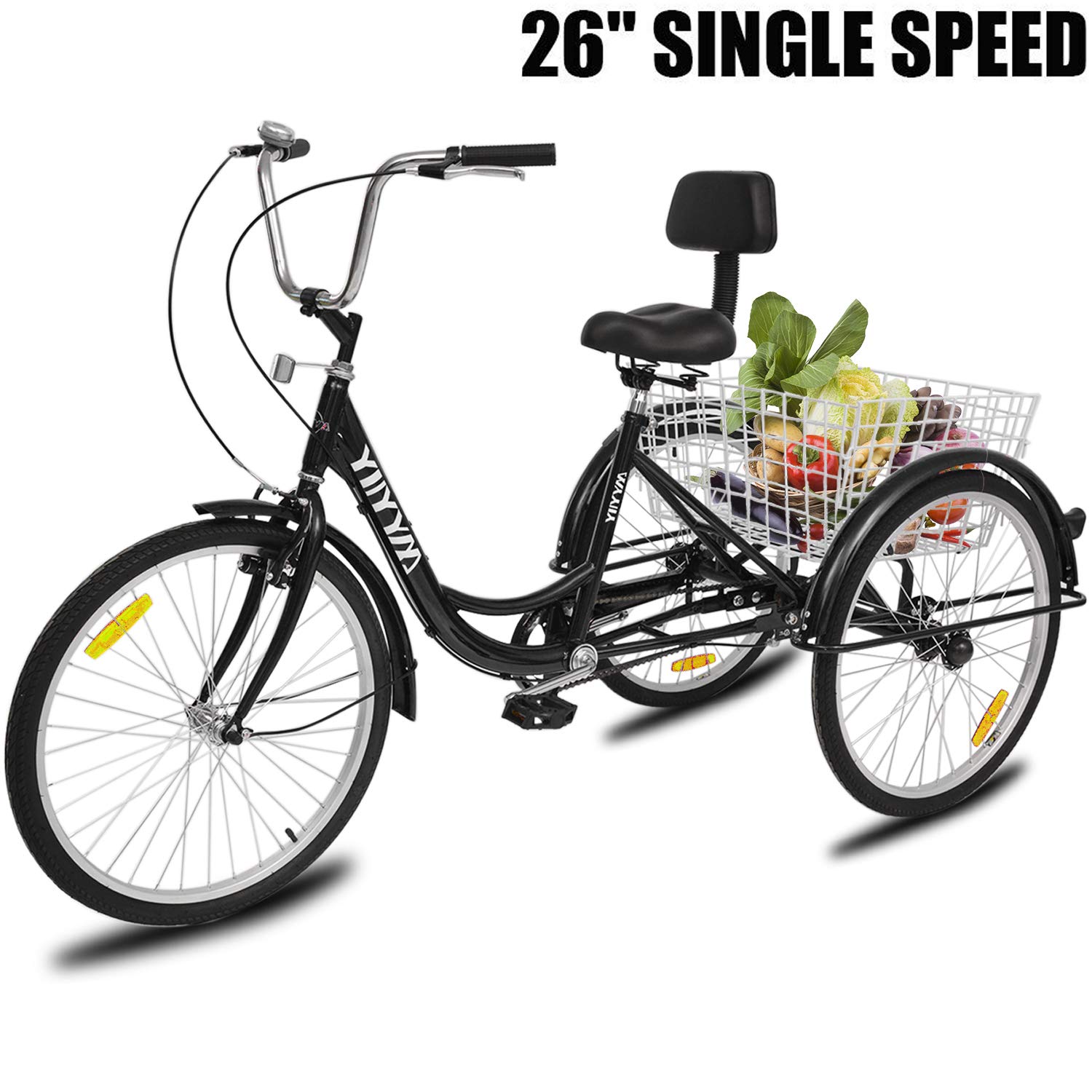 Buy YiiYYaa Adult Tricycle Trike Cruise Bike, 26 Inch Wheel Single