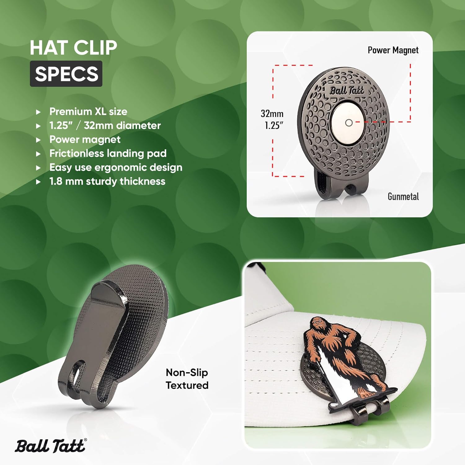 Golf Ball Stamp - Self-Inking Marker - Quick-Dry Permanent Marking Tool, No Leaks or Refills, Reusable & Waterproof Golfing Stamper - Ideal Gift for Golfers, Dads, (Bigfoot Edition).