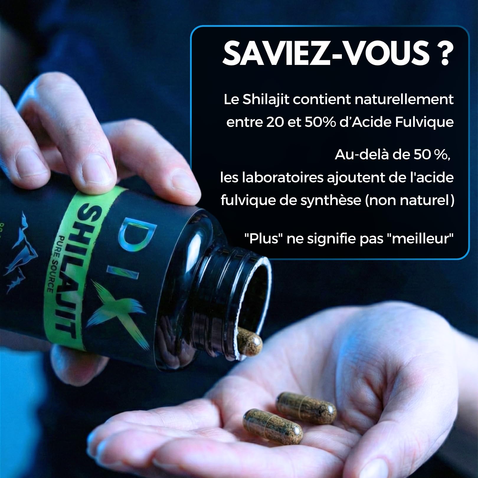 SHILAJIT Capsule D'Himalaya ✦ Haute Altitude ✦ Sans métaux lourds ✦ Sans contamination ✦ Riche en Oligo-élément ✦ Ratio 60:1 ✦ 100% naturel ✦ Sans Traitement Chimique ✦ Sans Gluten ✦