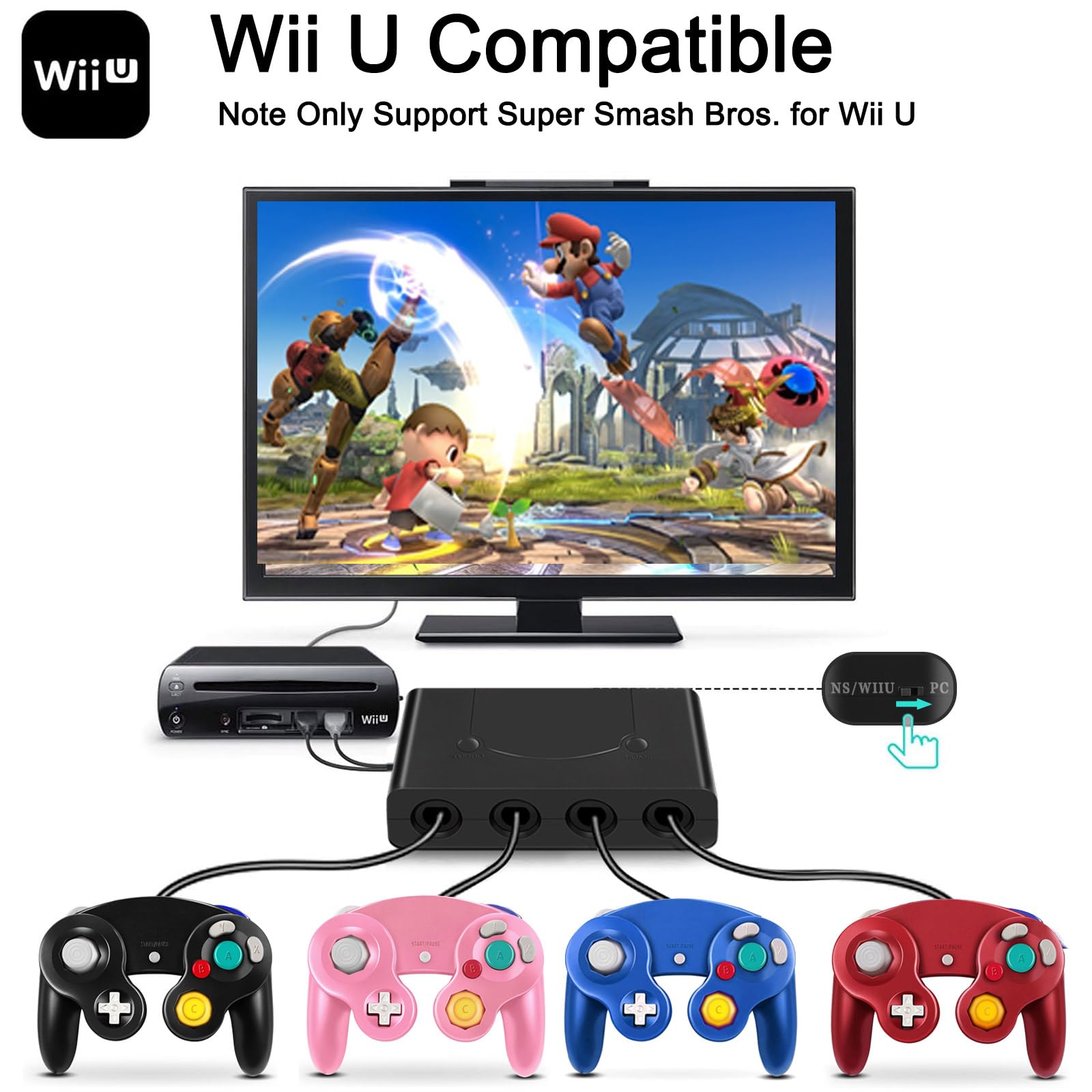 Snapklik.com : Gamecube Controller Adapter For Switch/Switch 2/Wii U/PC ...