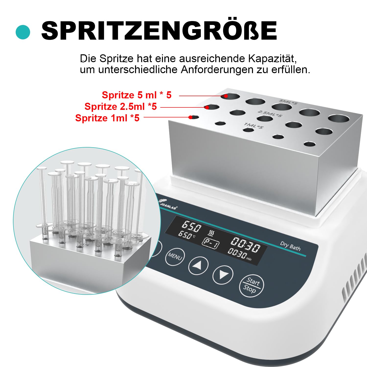 JOANLAB Professionelles Plasma-Gel-Gerät, Heiz- und Kühl-Trockenbad, 1ml/2,5ml/5ml Kombi-Block, PRP PPP Gel-Herstellung mit präziser Temperaturregelung