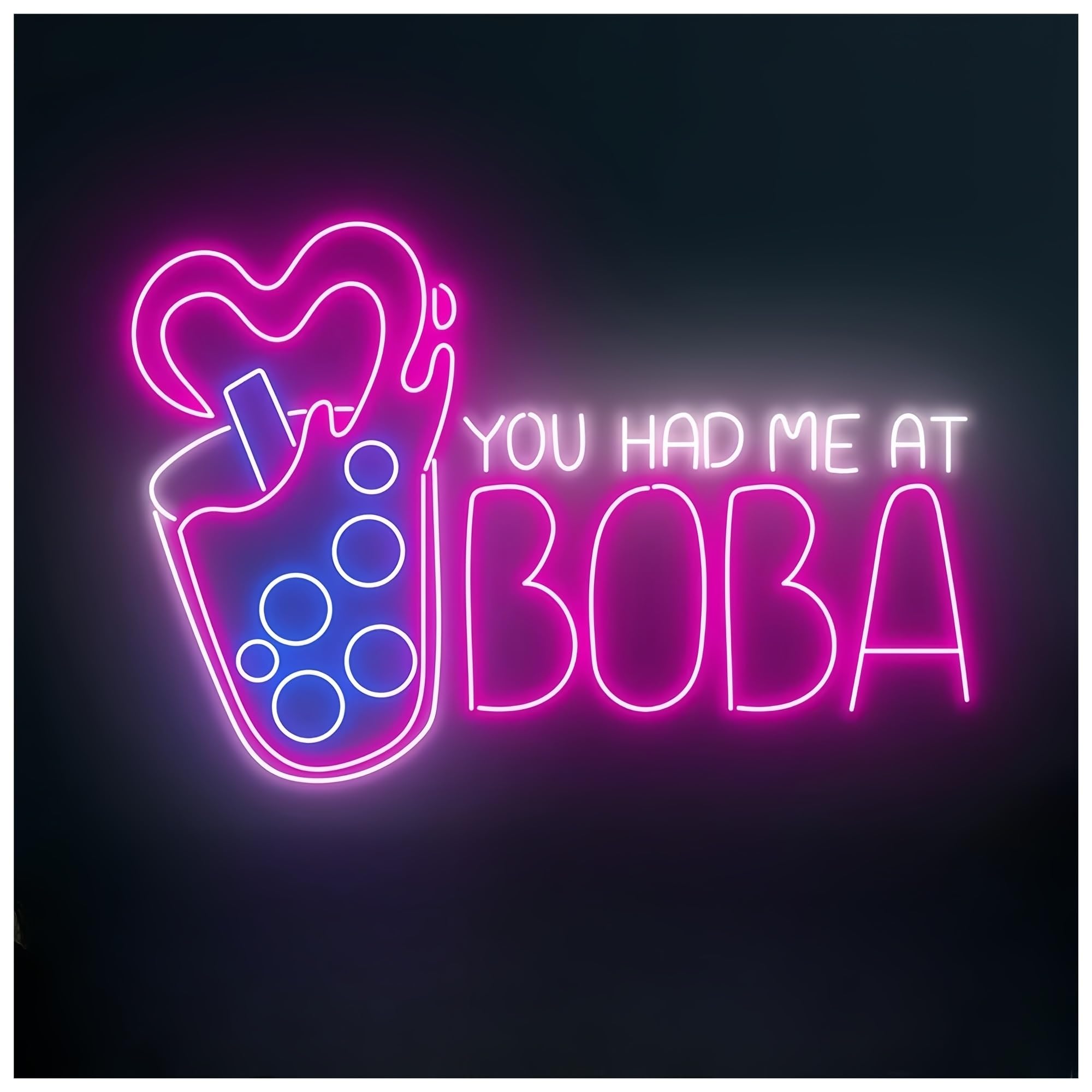 Shouxi One Color Sign Lamp You Had Me At Boba Neon Sign Drinks Coffee Bar Shop Wall Decoration 60Cm