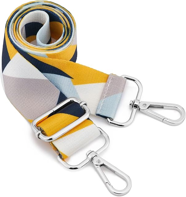 Silver Buckle Wide Shoulder Strap Adjustable Replacement Belt Crossbody Canvas Bag Handbag((3.5CM) Color21)