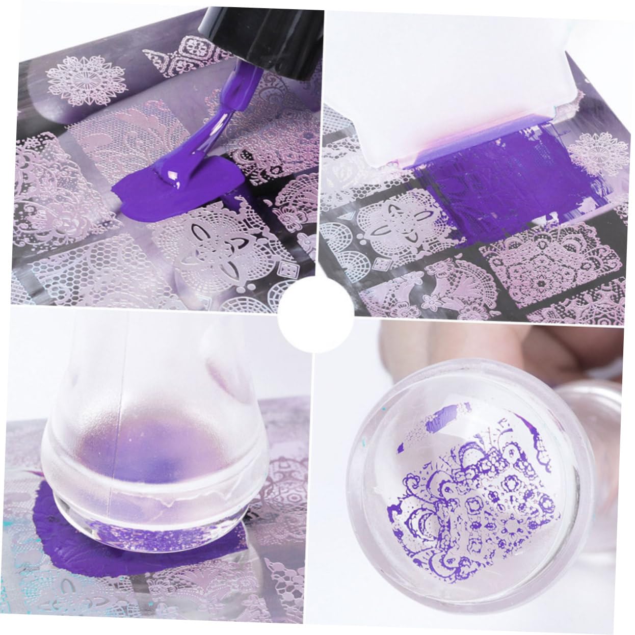 Healeved 3sets Piastre Stamping Per Nail Art Inossidabile Con Stampo Trasparente Stencil Decorativi Per Manicure Creativa e Facile Design Variegati Per Unghie Uniche e