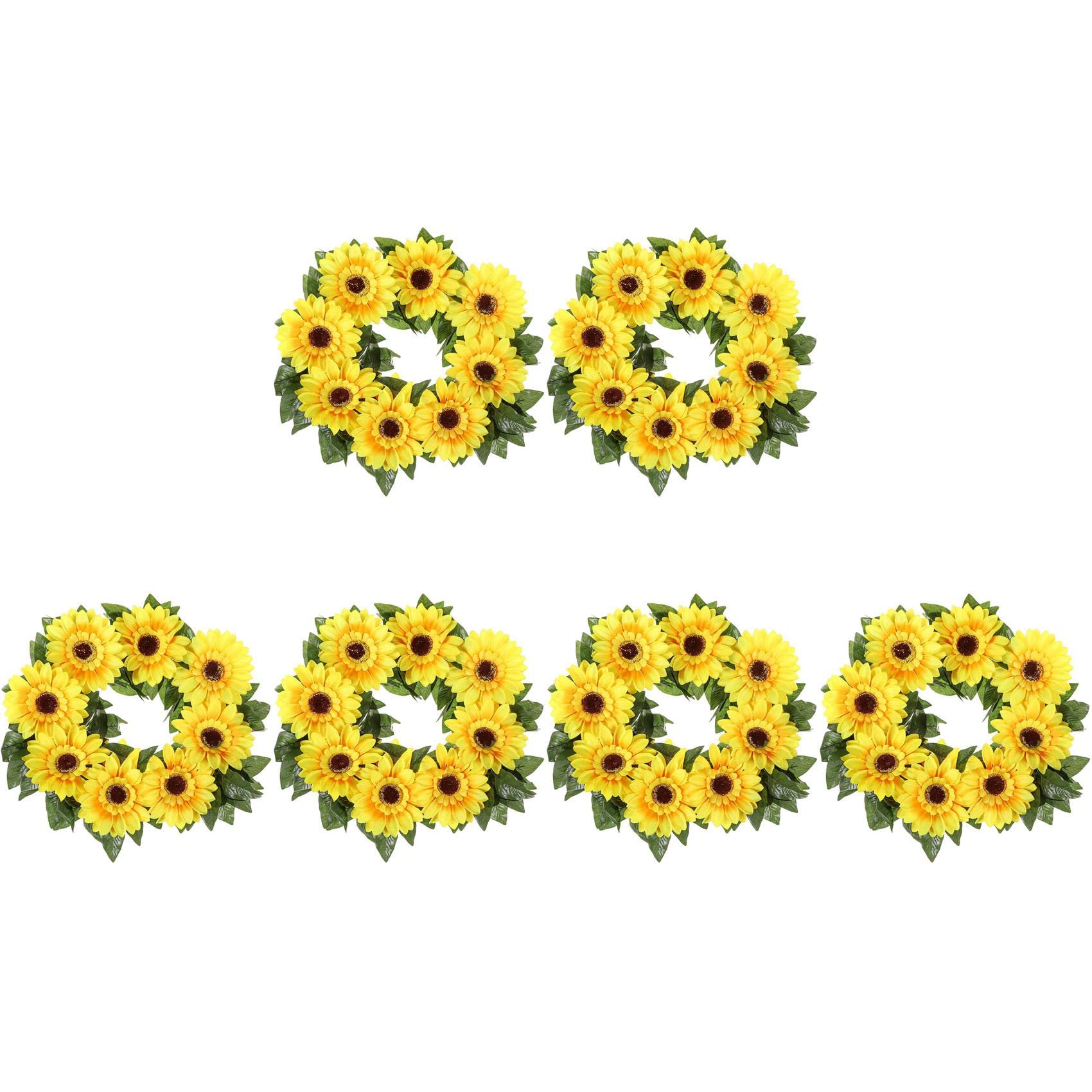 Hndhbfgrt 6Pcs Sunflower Garland Vine Fake Silk Sun Flowers Hanging Vines for Balcony Garden Wedding Decoration