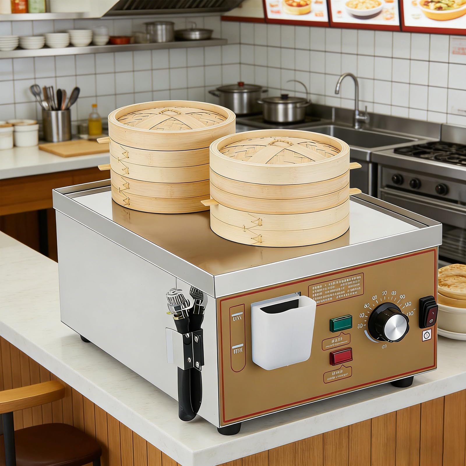 Gewerblicher Elektrischer Dampfgarer für Dim Sum, Trockengehalarm, 30-110 °C 2 Löcher