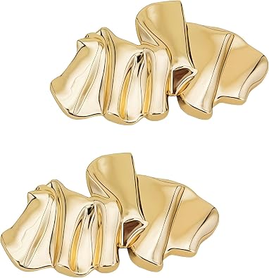2Pcs Irregular-Shaped Metal Brooch Pins, Gold Pins for Clothes Exquisite Brooches & Pins Decorations for Women Fashion Weddings Suit Dress Clothing Accessorie