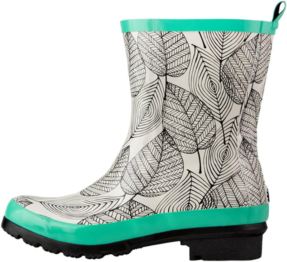 Oakiwear Women's Noxon Rubber Rain Boots, Mint Leaf, 6