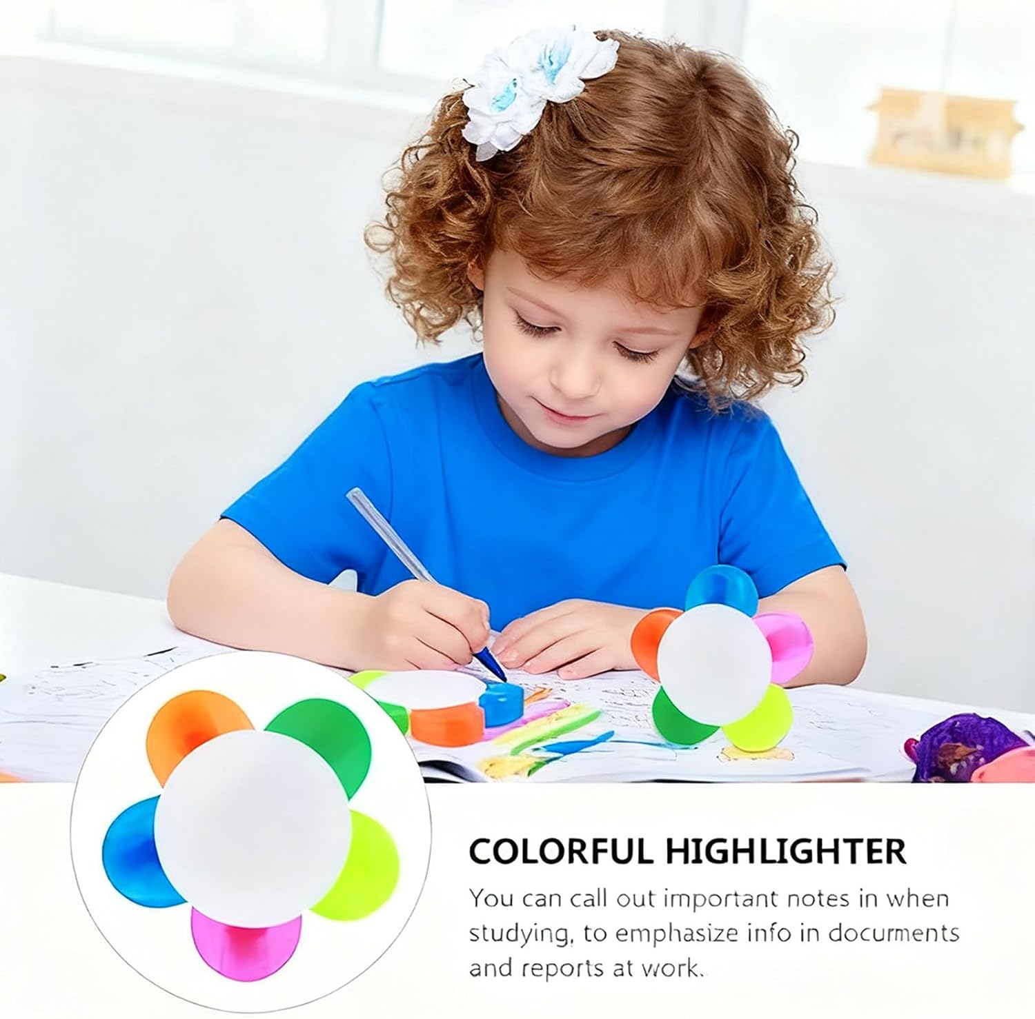 Up to 100pcs Custom Flower Highlighter Cute for School Personalized Multicolor Highlighter in Durable Chisel Tip, Office School Stationery Aesthetic Supplies, 5 Colors