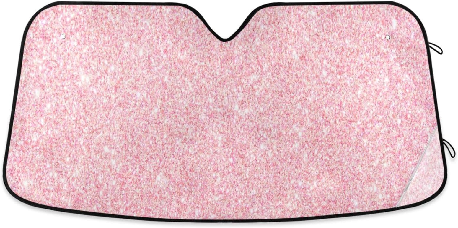 Car Windshield Sunshade Pink Textured Pattern Front Auto Sun Shield Shade Visor Vehicle Accessories, 55" ร 27.6"