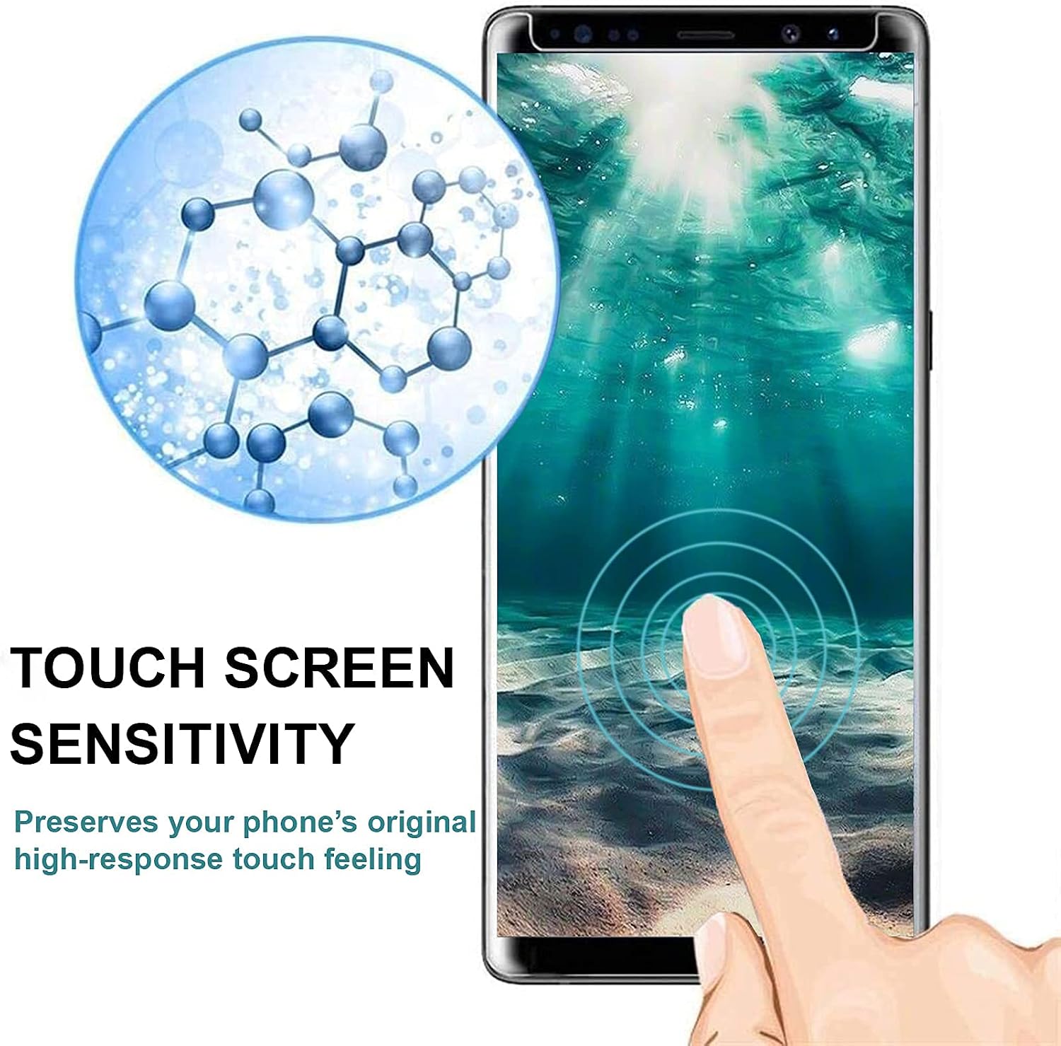 Galaxy Note 9 Screen Protector, (2-Pack) Tempered Glass Screen Protector[Force Resistant Up to 11 Pounds][Easy Bubble-Free] Case Friendly for Samsung Note 9
