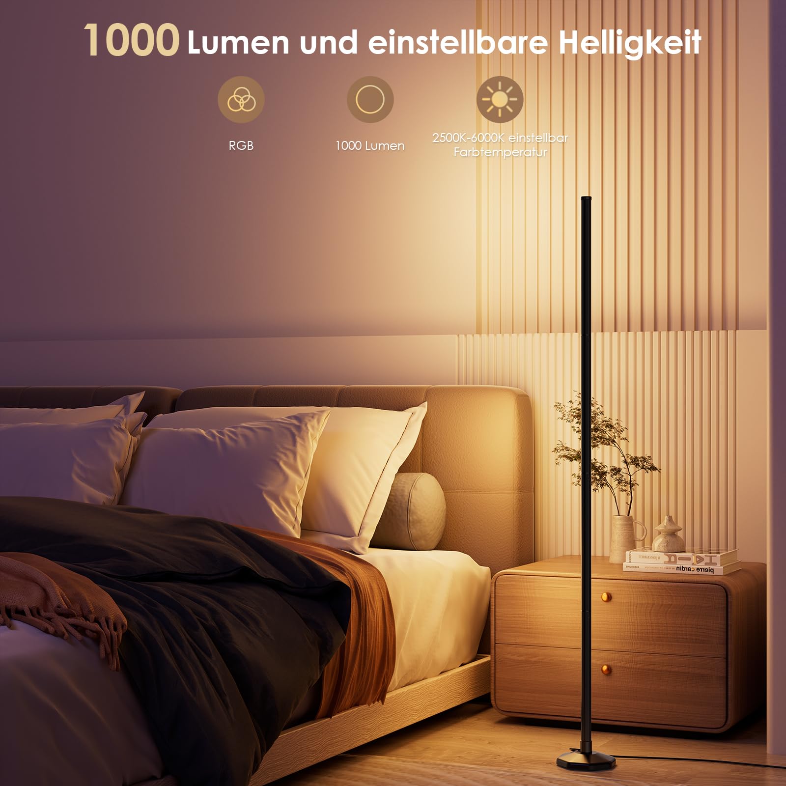WISIMMALL Rgb Led vloerlamp voor de woonkamer, 165 inch (165 cm) hoeken, lamp, vloerlamp, dimbaar, met afstandsbediening en app, 16 miljoen kleuren, muziekmodi, doe het zelf modus en timing functie WISIMMALL Rgb Led vloerlamp voor de woonkamer, 165 inch (165 cm) hoeken, lamp, vloerlamp, dimbaar, met afstandsbediening en app, 16 miljoen kleuren, muziekmodi, doe het zelf modus en timing functie