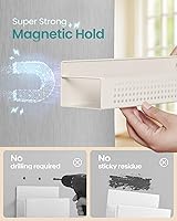 Vista 3 de SONGMICS Strong Magnetic Spice Rack for Refrigerator, Set of 4, 2 Large and 2 Small Kichen Magnetic Shelves for Microwave, Washing Machine, Spice