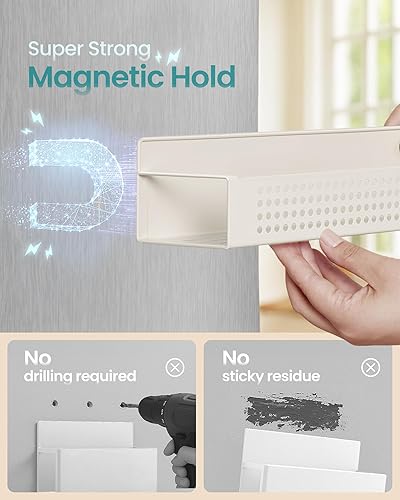 Miniatura 3 de SONGMICS Strong Magnetic Spice Rack for Refrigerator, Set of 4, 2 Large and 2 Small Kichen Magnetic Shelves for Microwave, Washing Machine, Spice