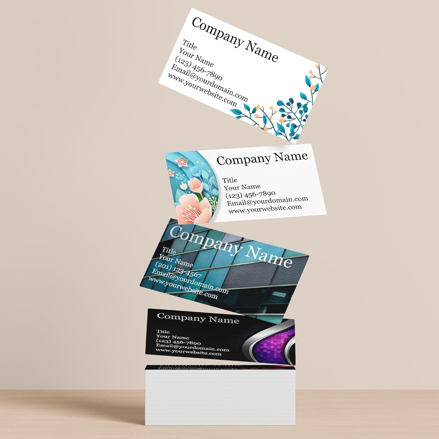 Premium Custom Business Cards - Double Sided High Resolution Printing - Upload Your Own Design - 3.5" x 2" - Made in the U.S.A. - Same Day Shipping (500)