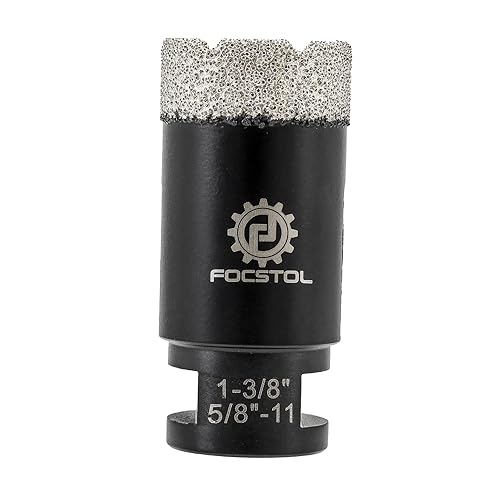 FOCSTOL Broca con núcleo de diamante, sierra de diamante soldada al vacío de 1-38 pulgadas para azulejos de cerámica, cerámica, mármol, granito,