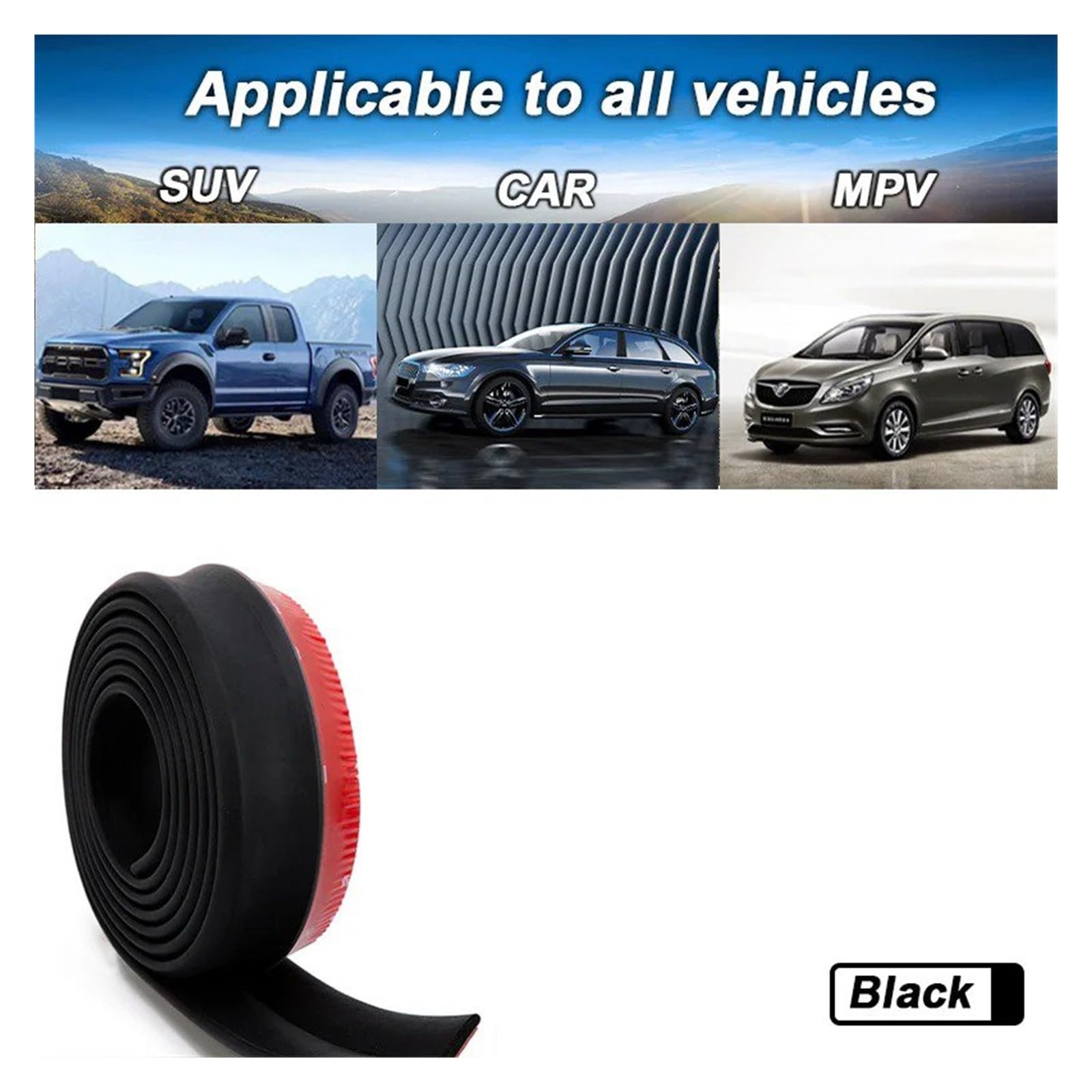 Protecteur Universel Lèvre Pare-chocs Avant Voiture, 2.5m/98,43 Pouces
