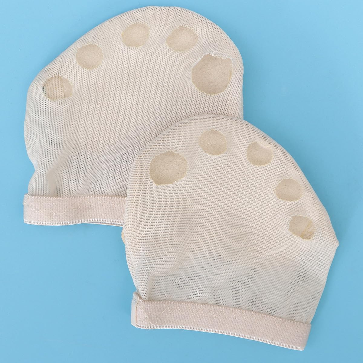 5-Hole Forefoot Pads for Dancers: Half Sole Dance Shoes Toe Protector Professional Microfiber Ballet Foot Undies - Breathable Metatarsal Cushion & Toe Protectors for Gymnastics, Latin, Belly Dance, L