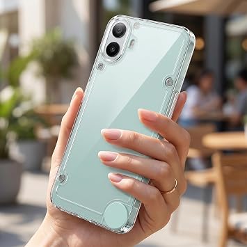 Nothing CMF Phone 1 Kılıf Kamera Korumalı Darbe Emici Şeffaf Arka Kapak Tam Şeffaf