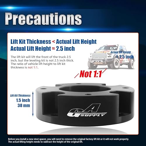 Vista 3 de GAsupply Kits de elevación de nivelación delantera de 2.5 pulgadas, compatibles con Toyota Tundra Sequoia 2WD 4WD 2007-2024, espaciadores