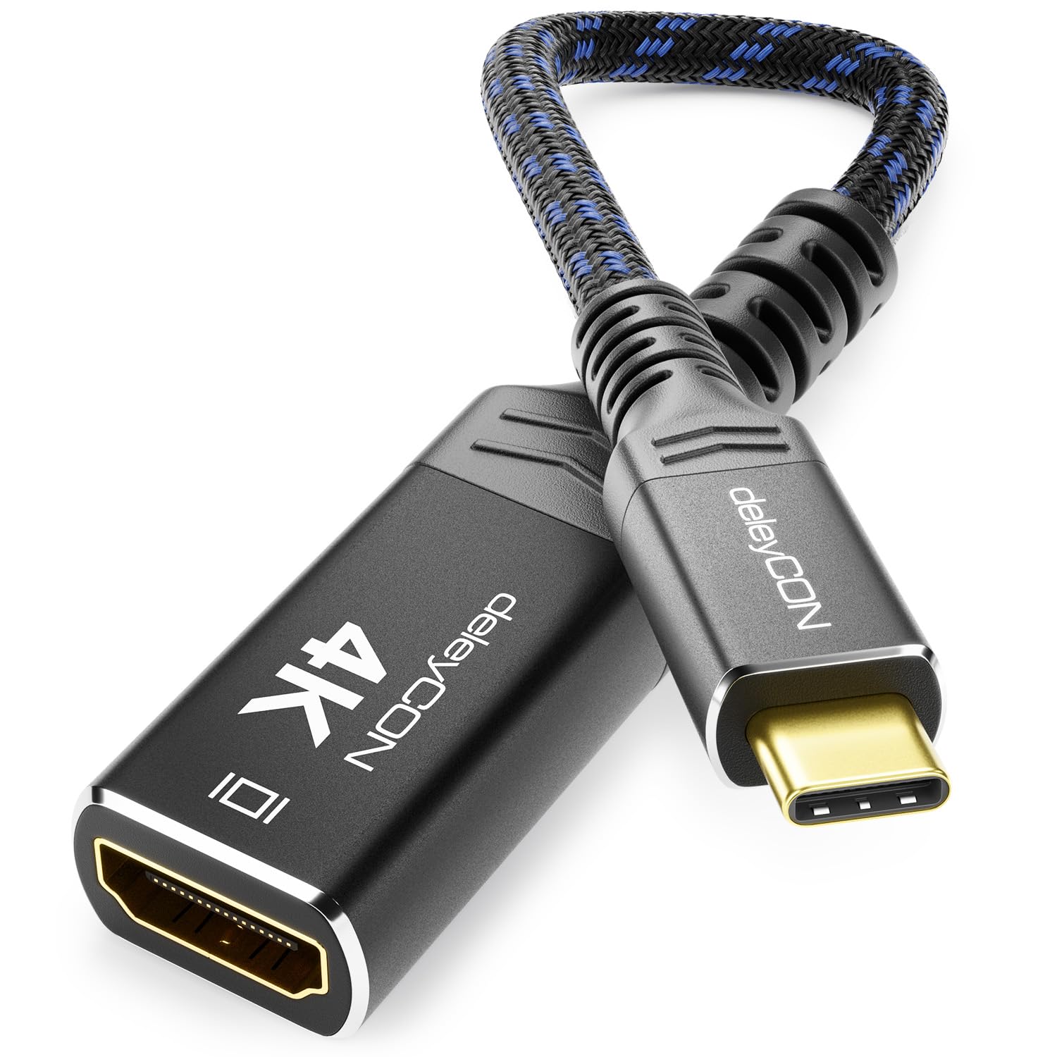 deleyCON 2m Cavo USB-C a DisplayPort 4K per Monitor Adattatore (4K@60Hz) Alluminio, Thunderbolt 3/4, iPhone 17,16,15 Pro Max Air, MacBook, iPad Pro/ Air, Galaxy S25 S24 S23, Notebook, Tablet