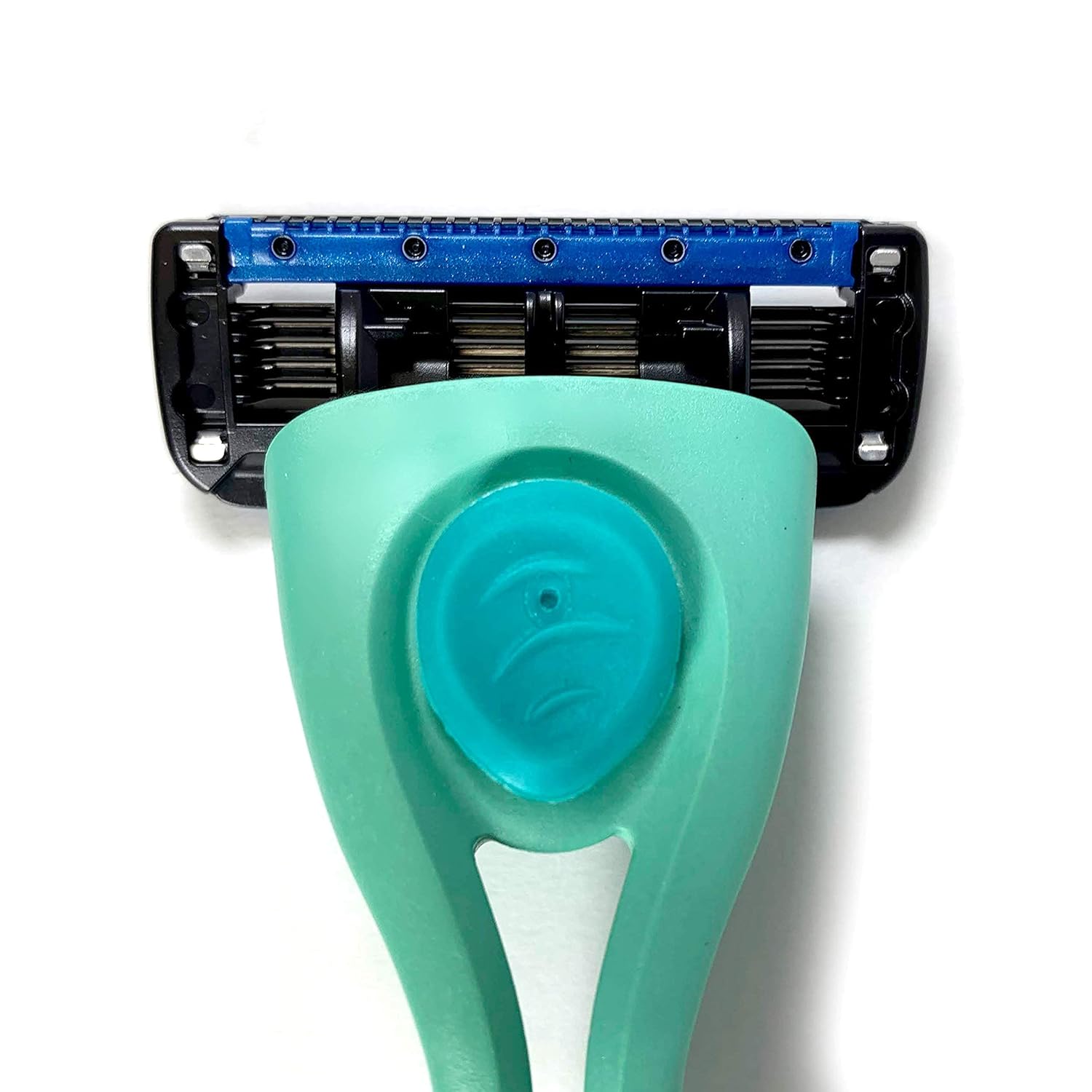 Preserve POPi Shave 5 Razor System Made with Recycled Ocean Plastic, Neptune Green - 5 Blade Razor with 4 Replacement Cartridges