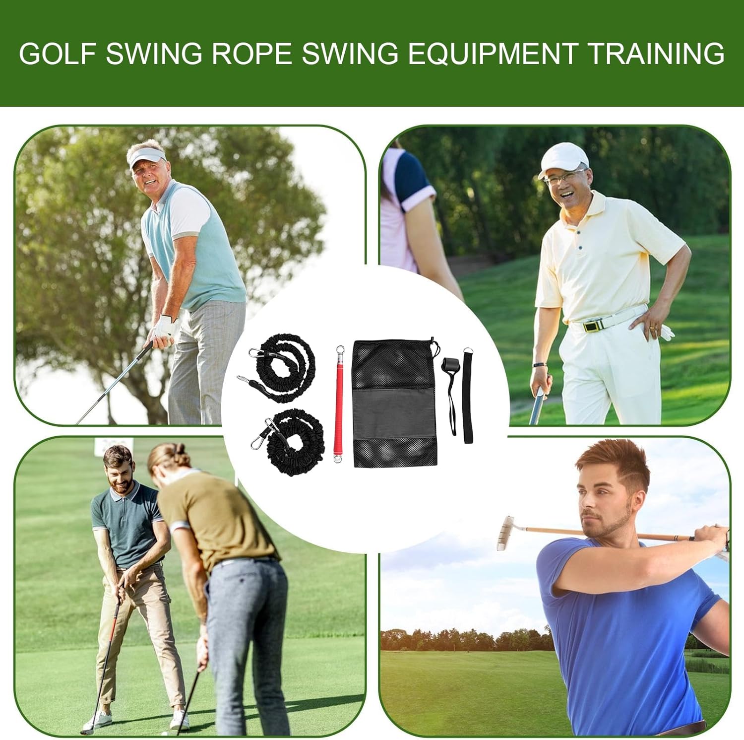 ゴルフロープスイングトレーナー、ゴルフスイングエイドロープ - ゴルフスイングトレーニングエイド - ウォームアップエクササイズ用の