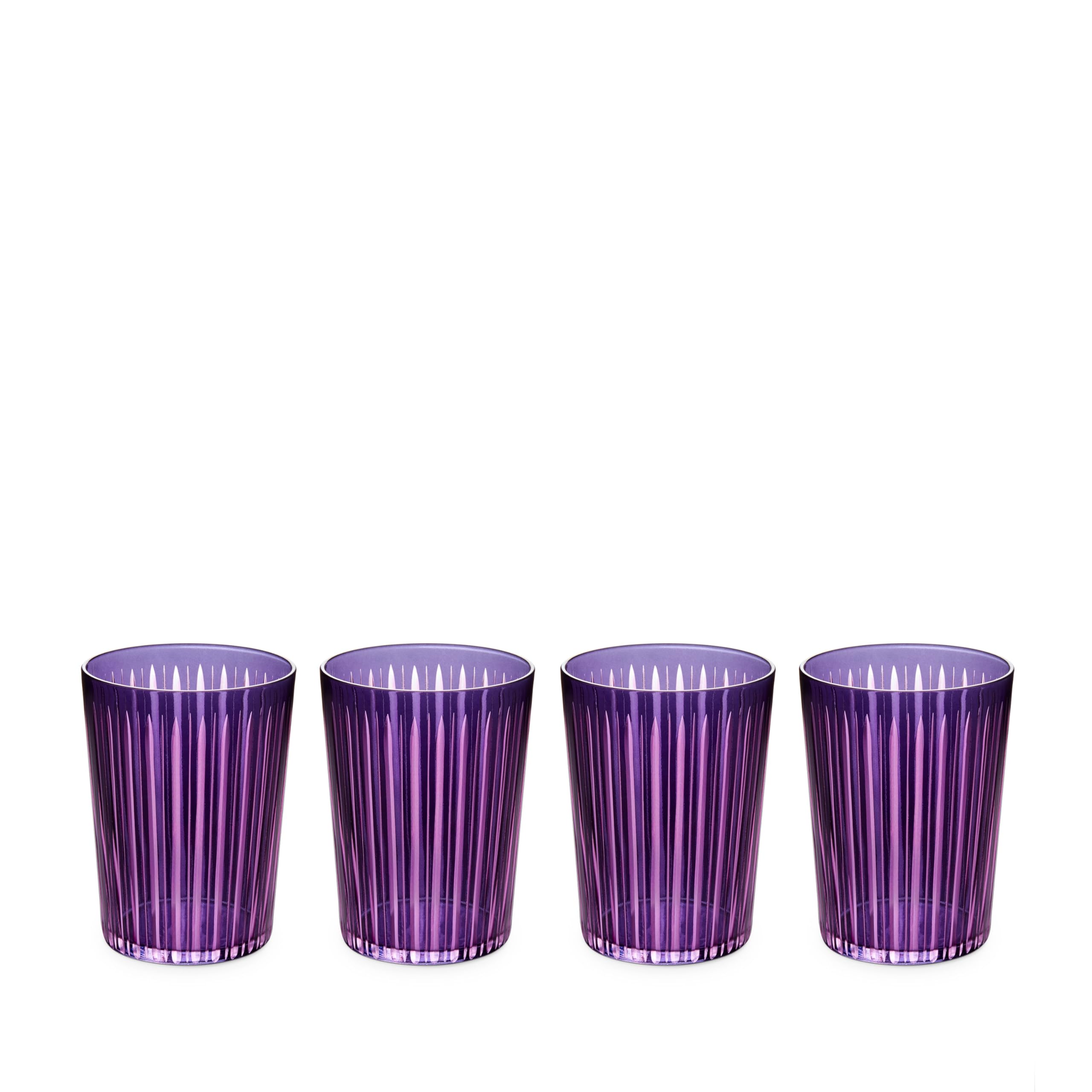 L-Objet Prism Highball Glasses- Purple Set of 4